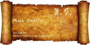 Must Iván névjegykártya